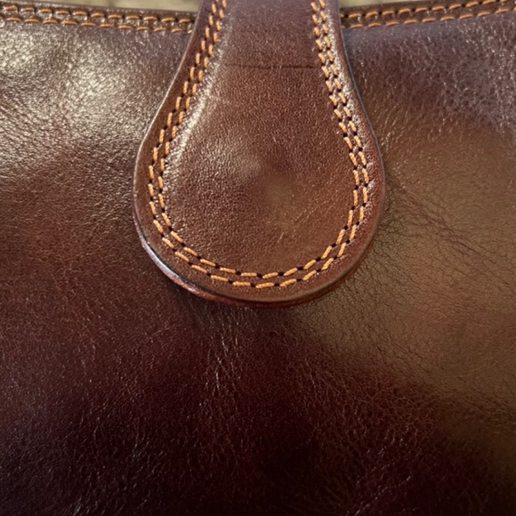 Brown Leather Looping Handle Bag Made in Italy - Picture 3 of 16